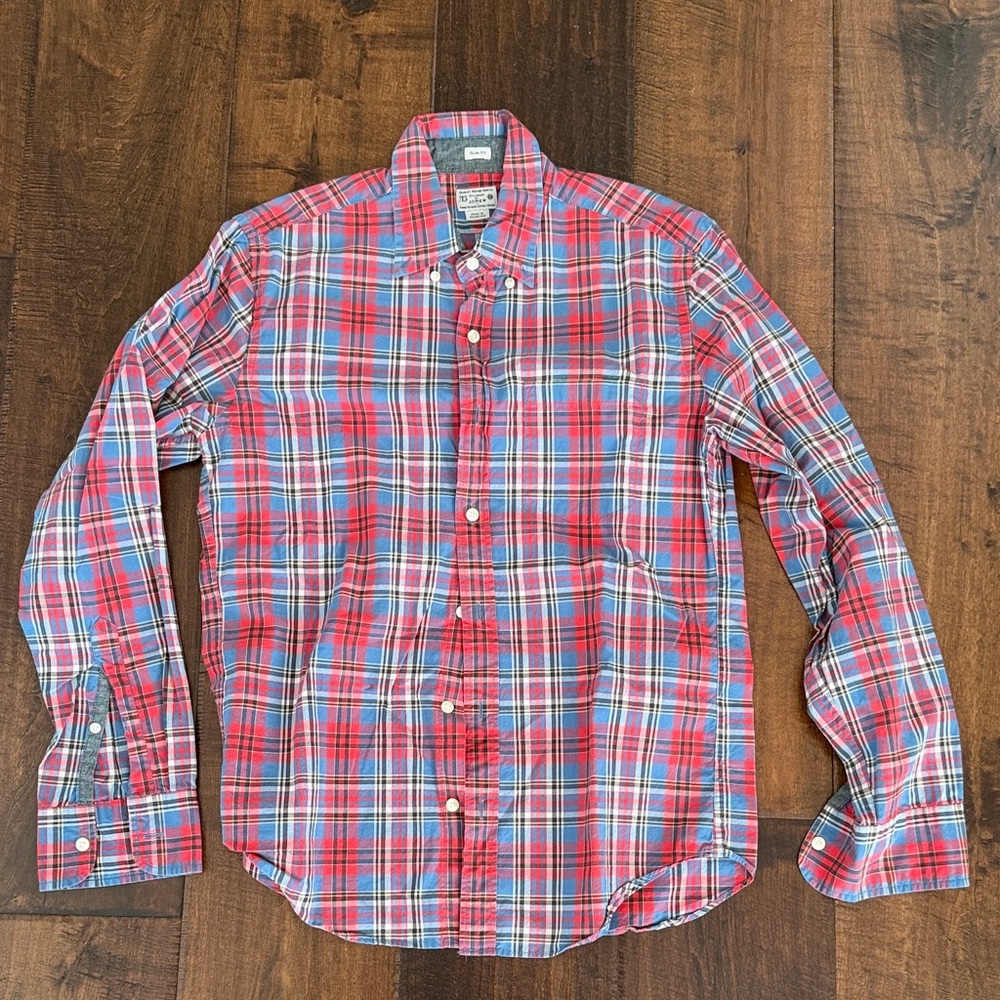 J. Crew Red and Blue Plaid Casual Shirt